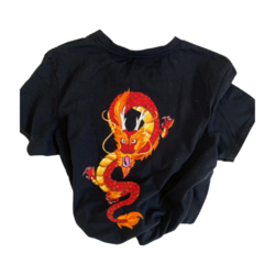 tee-shirt noir 10 12 ans avec un dragon chinois peint à la main